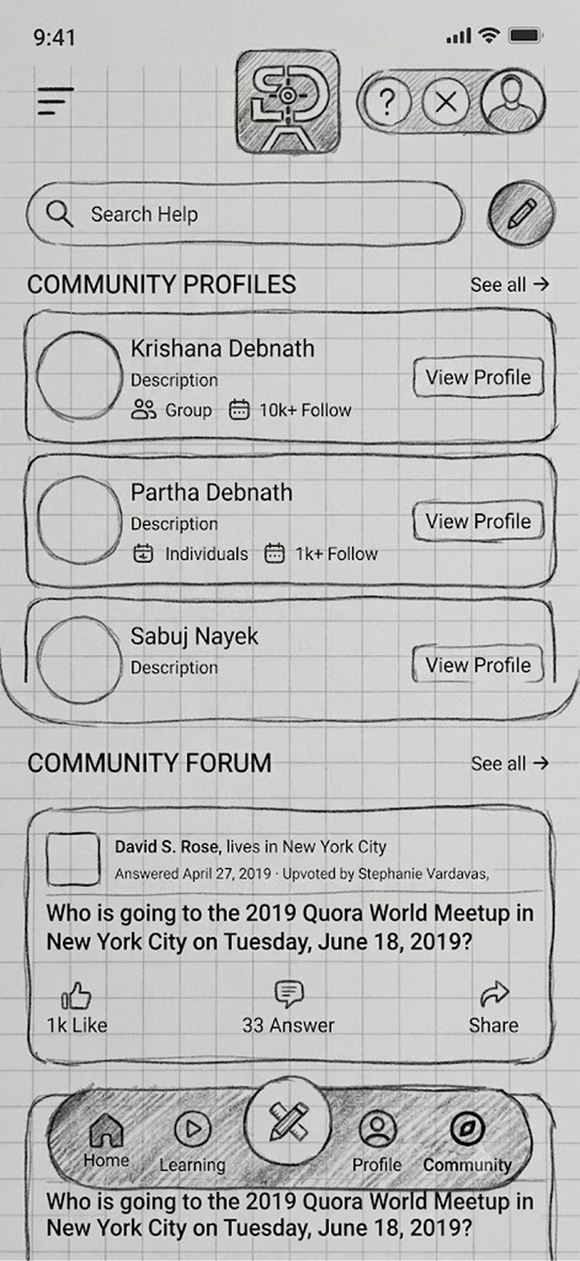Community Screen