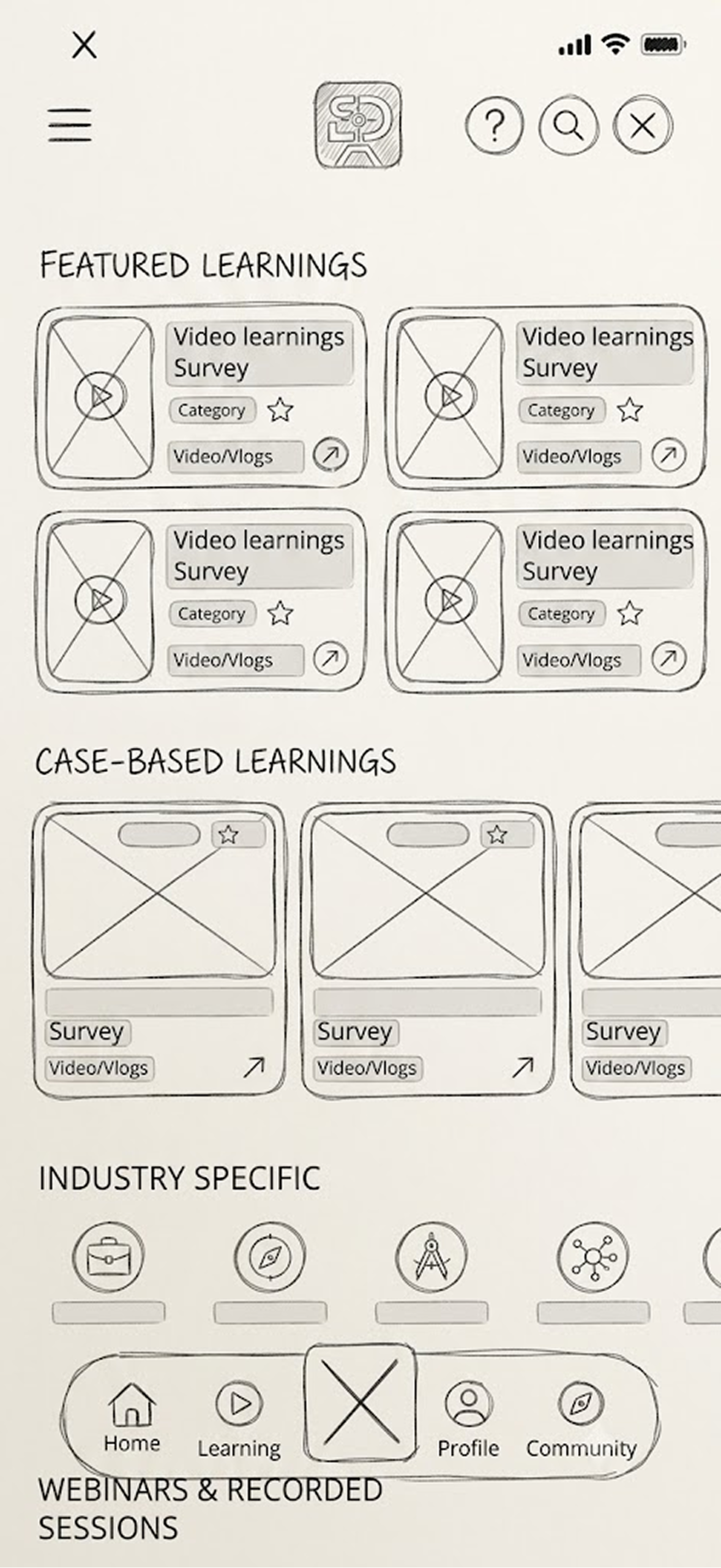 Learnings Screen